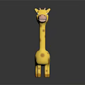 Yellow Giraffe Plush Toy With Brown Spots Pink Nose And Small Crown For Kids