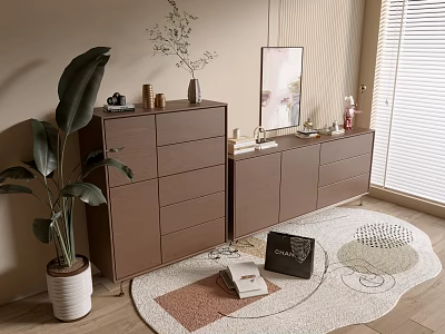 Modern Wood Grain Cabinet Simple Style Cabinet Whole Cabinet Sideboard Balcony Cabinet Storage Cabinet Entrance Cabinet 3d model