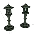 Traditional Outdoor Lamps With Classic Column Base And Decorative Design For Garden