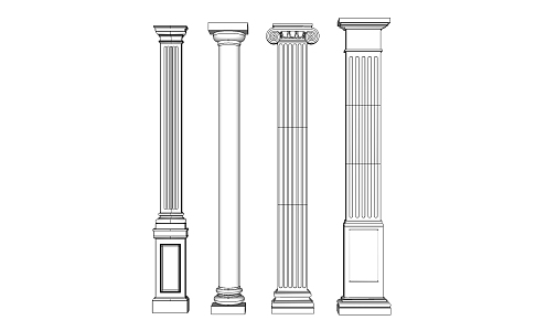 European Roman Column 3d model