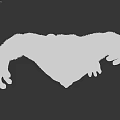 Gray Fur Beast Character With Open Mouth Sharp Teeth And Muscular Build