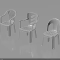 White Plastic Chairs Three Modern Styles With Hollow Backrest And Ergonomic Design
