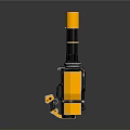 Yellow Industrial Mechanical Device With Black Structural Pillar And Arm Components