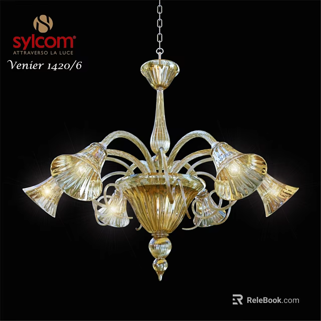 Elegant Gold Chandelier With Multiple Transparent Glass Shades And Decorative Arms 3d model 