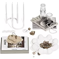 Elegant Modern Decorative Ornaments Set With Vase Tray Pearls And Book