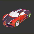 Red and Gray Sleek Sports Car with Aerodynamic Exterior and Glossy Finish