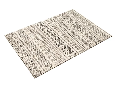 Modern Square Rug With Intricate Geometric Patterns For Stylish Living Room Decor 3d model