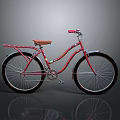 Red Vintage Bicycle With Brown Seat And Stylish Retro Frame Design
