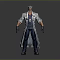 Male Medical Professional 3D Model Wearing Lab Coat Stethoscope And Black Gloves