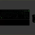 Ergonomic Gaming Keyboard and Mouse Combo with Green RGB Backlight and Sleek Design