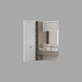 Modern Bathroom Vanity Cabinet With Wooden Frame Marble Countertop And Mirror