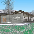 Modern Cafe Building Public Building Visitor Center Building Exhibition Hall Small Public Building Post Station Building 3d model