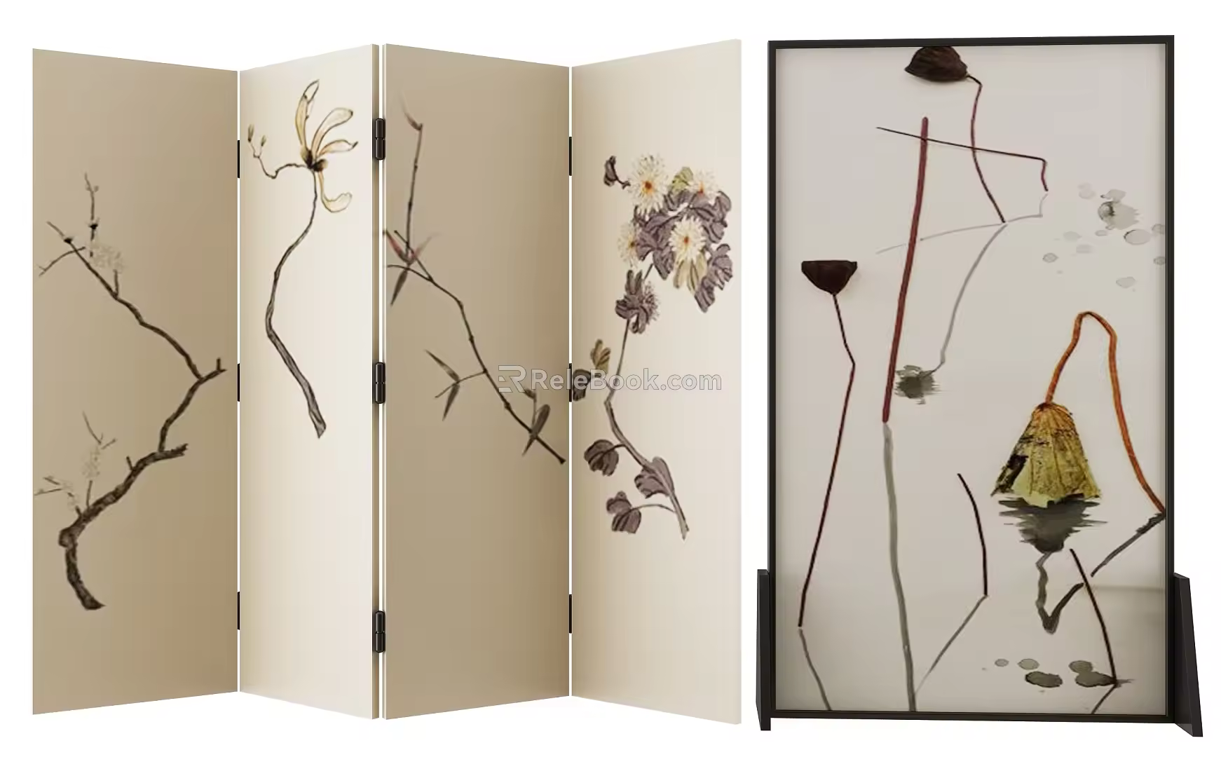 new chinese style screen 3d model