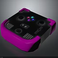 Stylish Pink Electronic Device Controller With Colorful Buttons Knobs And Indicator Lights 3d model