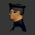 Cartoon Police Officer Character Wearing Blue Uniform Police Hat With Badge Sunglasses And Yellow Face