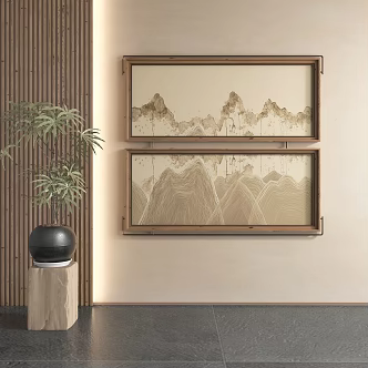 Zen decorative painting 3d model