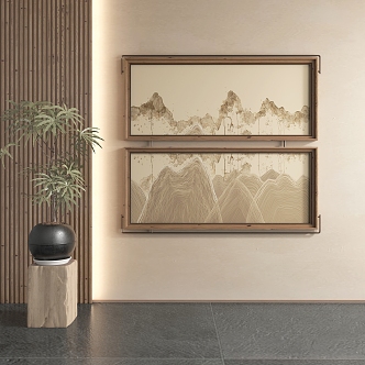 Zen decorative painting 3d model