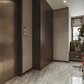 Modern Chinese Dining and Living Room Interior Design With Wooden Furniture And Decorative Paintings