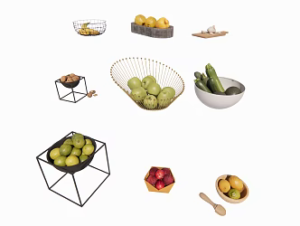 Modern fruit vegetable fruit food fruit plate 3d model
