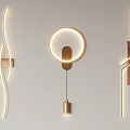 Modern Wall Lamps Contemporary Design With Round Curved And Linear Shapes Copper Accents LED Lighting