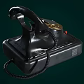 Vintage Rotary Dial Telephone With Classic Black Design And Brass Number Buttons