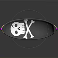 Stylish Silver Hammock With Skull And Bones Design Black Poles Blue Balls And Pink Ropes