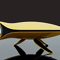 Yellow Eye Shaped Projection Surveillance Device With Round Lens And Modern Stand