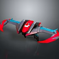 Futuristic Red And Blue Mechanical Device With Claw Like Structure 3d model