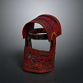Handcrafted Red Traditional Headwear With Intricate Embroidered Patterns For Daily Use