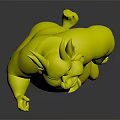 Cartoon Character Sheep like Creature With White Body Pink Nose Horns And Stocky Limbs