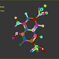 3D Molecular Structure Model With Atoms Bonds And Colorful Spheres