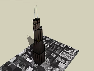 modern office building super high-rise comprehensive office building 3d model