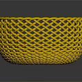 Yellow Woven Basket As Practical Household Item For Storage And Decoration