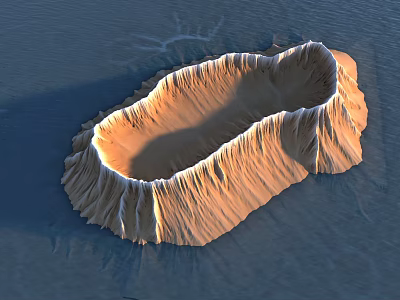 Garden Landscape Featuring Sculpted Terrain With Curved Textured Edges And Natural Tones 3d model