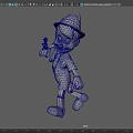 Pinocchio Classic Animated Film Character With Yellow Hat Blue Bowtie White Gloves And Red Shorts