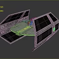 Detailed Black Starfighter Model With Open Cockpit And Metallic Shiny Exterior Design