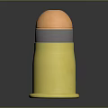 Firearm Bullet Cartridge With Shiny Golden Shell And Copper Top Design