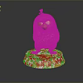 Golden Decorative Angry Chicken Figurine With Detailed Feathers On Shiny Base
