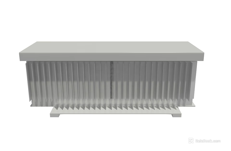 Industrial Equipment Heat Sink With Metal Fin Structure And Support Base 3d model 
