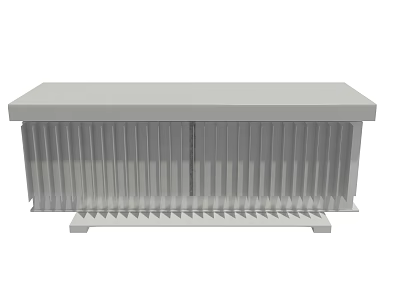 Industrial Equipment Heat Sink With Metal Fin Structure And Support Base 3d model
