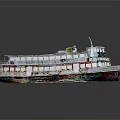Old Steamboat With Weathered Red And White Exterior And Multiple Decks