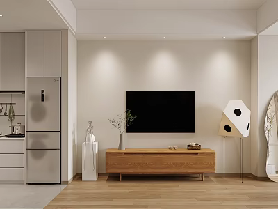 Modern Apartment Living Room With Simple Decor Elements 3d model