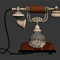 Vintage Telephone With Red Base Gold Receiver And Rotary Dial Classic Design