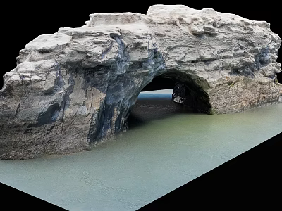 Natural Rock Arch Formation With Calm Water And Scenic Landscape 3d model