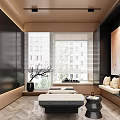 Modern SPA Sauna Interior With Cozy Relaxation Area And Natural Wood Accents