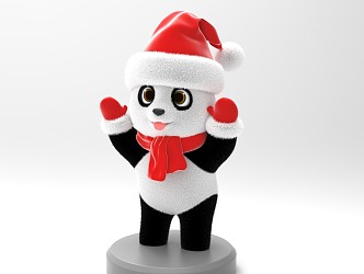 Winter Christmas Panda 3d model