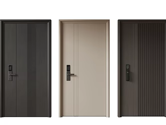 Modern Minimalist Entry Door Middle Ancient Anti-theft Door Top Single Door Sub-mother Door Password Door 3d model