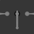 Golden Brass Bathroom Faucet With Two Handle Three Piece Design And Elegant Finish