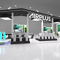 AIRPLUS Trade Show Booth Design With Modern Structure And Illuminated Product Displays