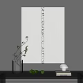 Minimalist Modern Interior Decor With Wall Mirror Green Plant And Table Lamp